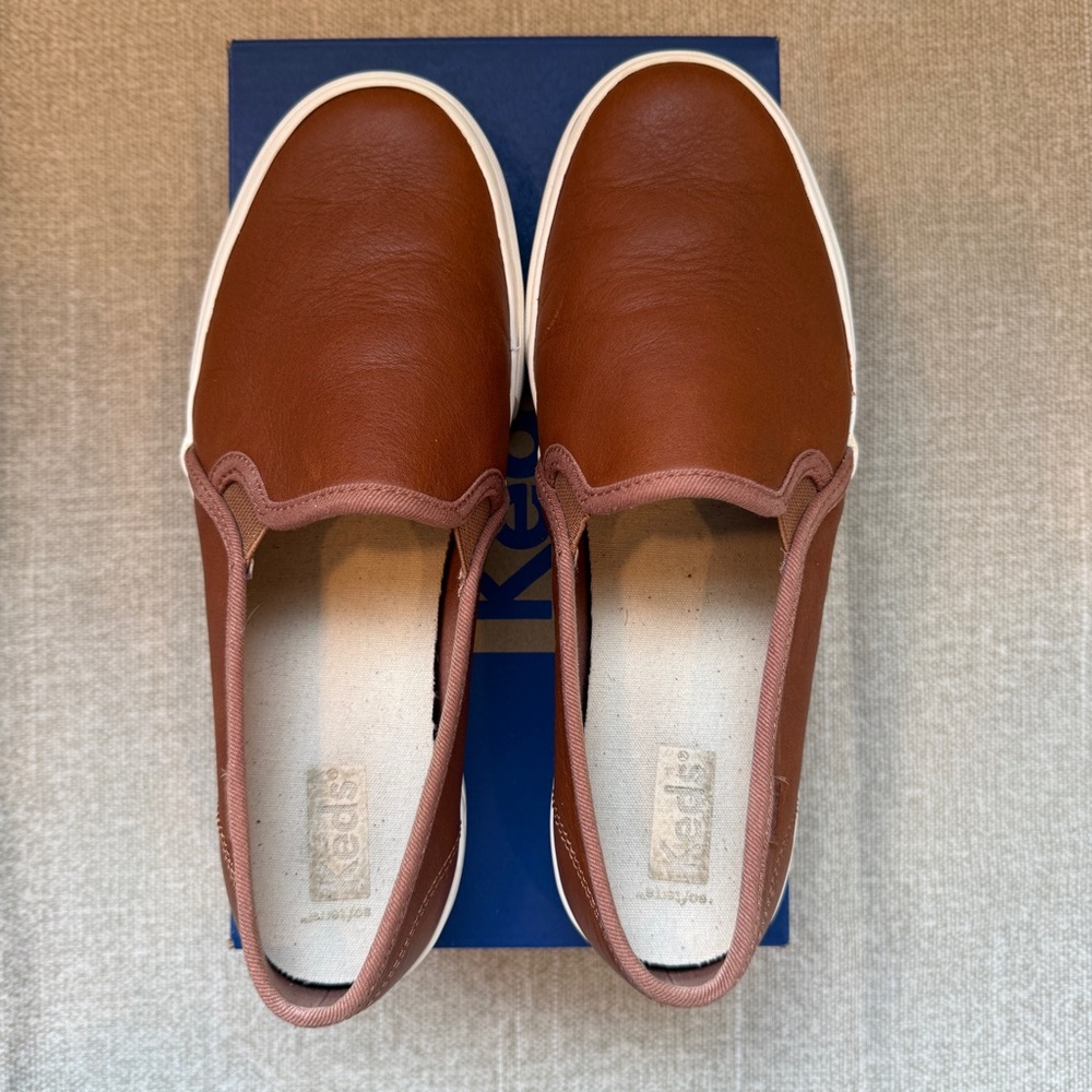 Keds Double Decker Leather Slip On 7.5 Wide - Picture 9 of 14